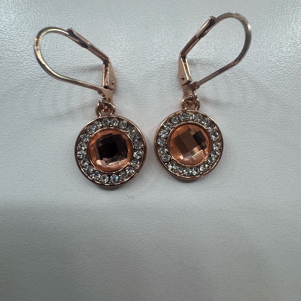 Rose Gold Crystal Earrings